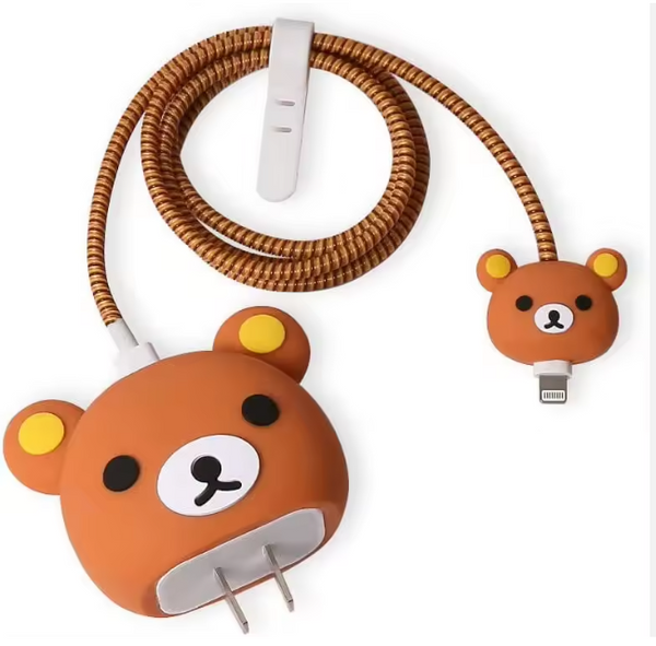 Bear Cartoon Charger Protector Cover
