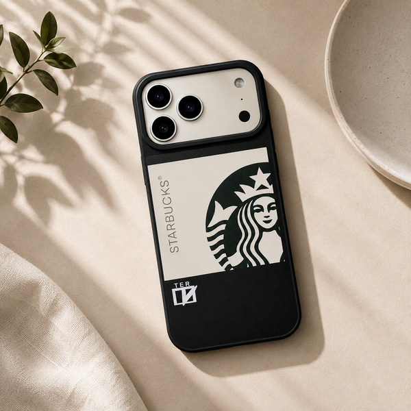 Starbucks Minimal Aesthetic Premium iPhone 17 Pro Max Case – Black Edition