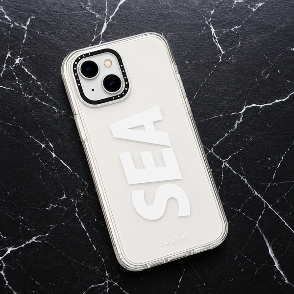 Transparent SEA Print iPhone 14 Case