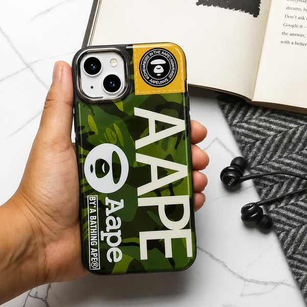 Green Camouflage Street Style Case for iPhone 14