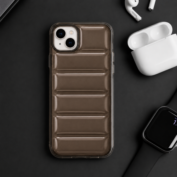 Smoky Brown Cushion Bubble Case for iPhone 14