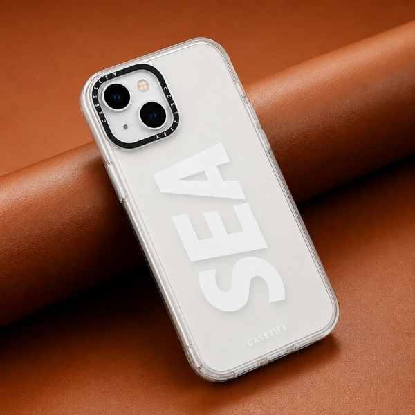 Transparent SEA Print iPhone 14 Case