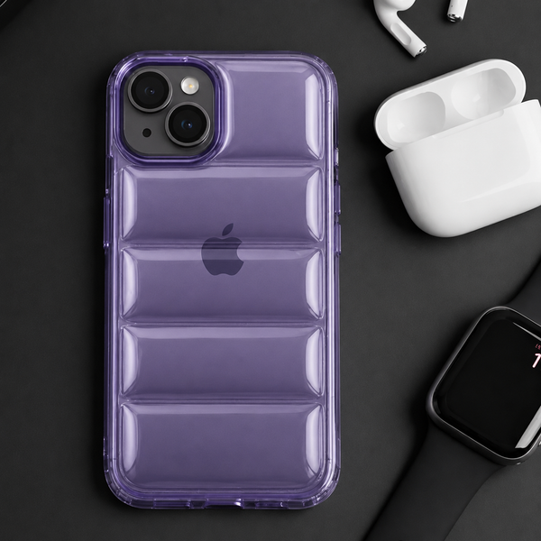 Purple Bubble Cushion Case for iPhone 14 Pro