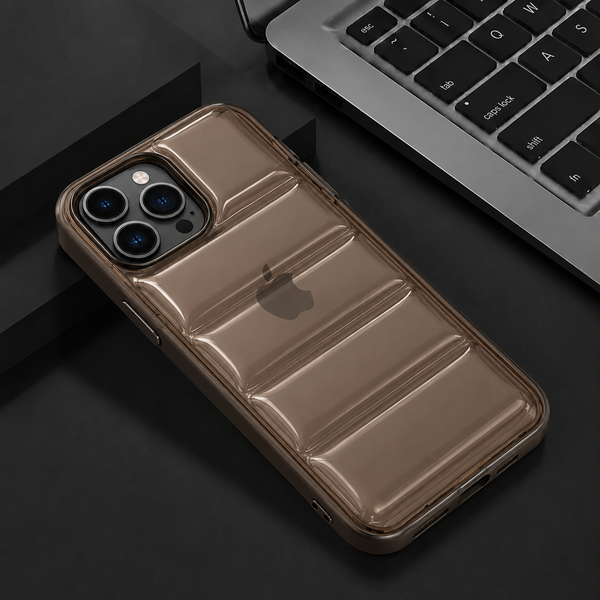 Smoke Brown Bubble Cushion Case for iPhone 14 Pro