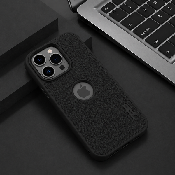 Textured Black Magnetic Ring iPhone 14 Pro Max Case