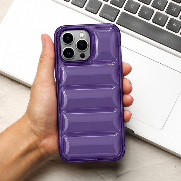 Premium Purple Bubble Cushion Case for iPhone 14 Pro Max