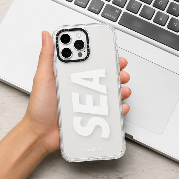 Transparent SEA Print iPhone 14 Pro Max Case