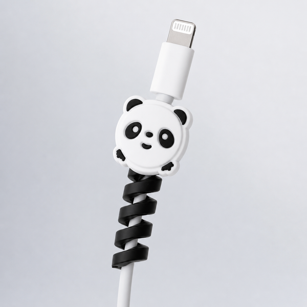 Panda Cable Protector Sleeve (Anti-Break Spiral Design, Premium Silicone, Universal Fit)