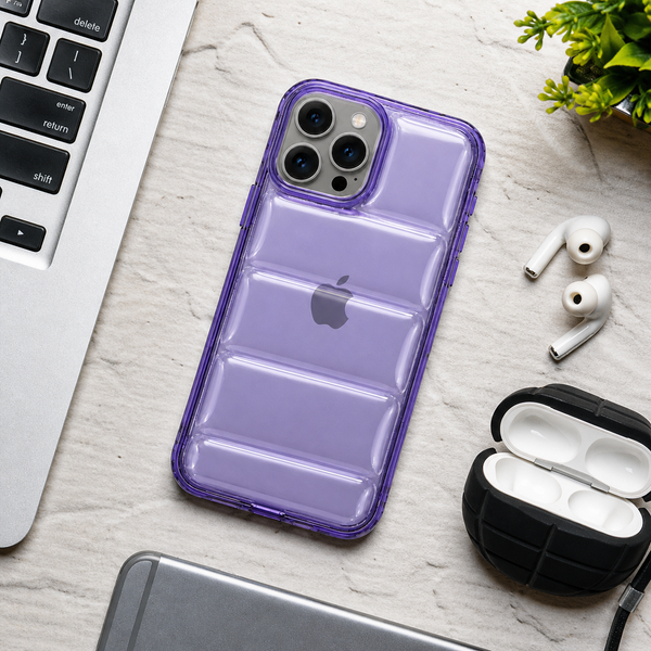 Purple Cushion Bubble Case for iPhone 15 Pro