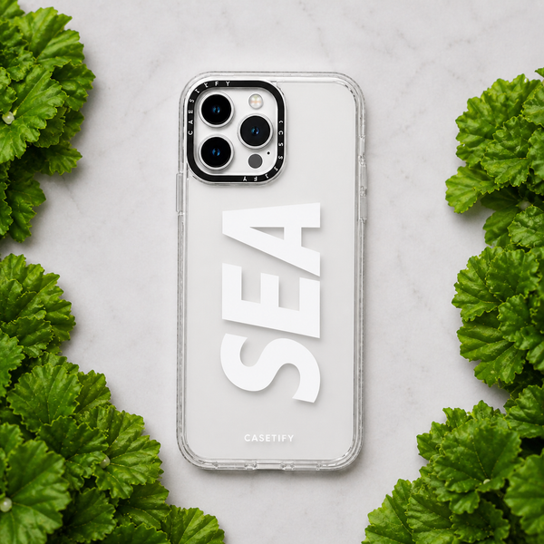 Transparent SEA Print iPhone 15 Pro Max Case