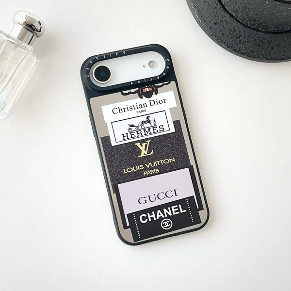 Luxury Fashion Brands Collage Premium iPhone air Case – Beige Edition