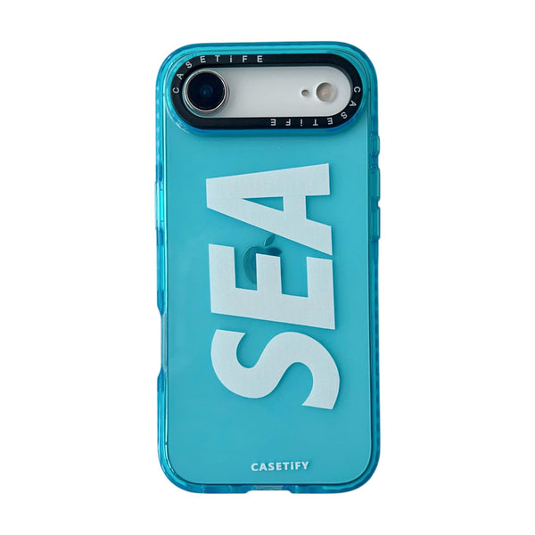 Ocean Blue "SEA" Typography Premium iPhone Case – Aqua Edition