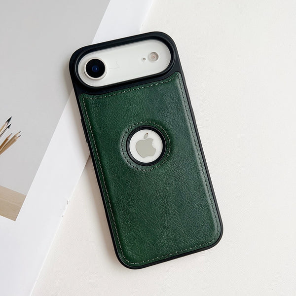 Premium Forest Green Leather MagSafe Wallet Case for iPhone air